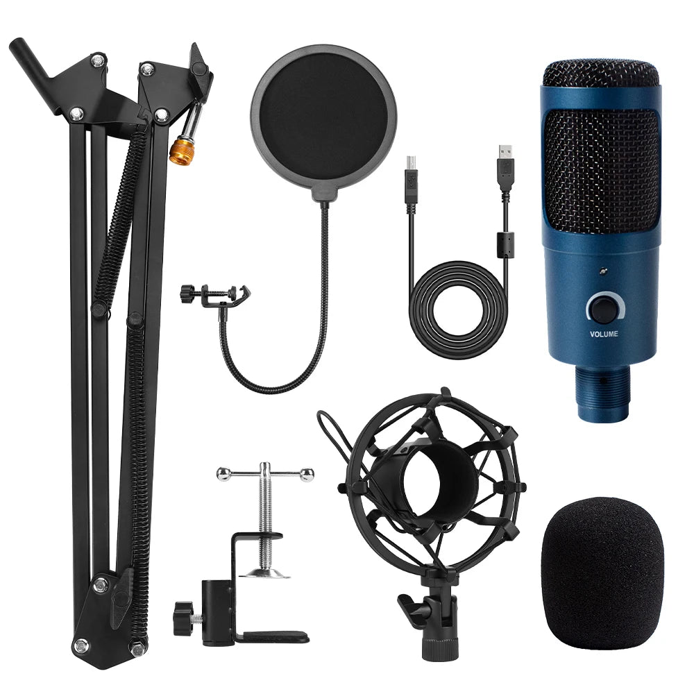 Elevate Your Sound Experience with the Metal USB Condenser Microphone D80 - Perfect for Karaoke, Recording, and Streaming!
