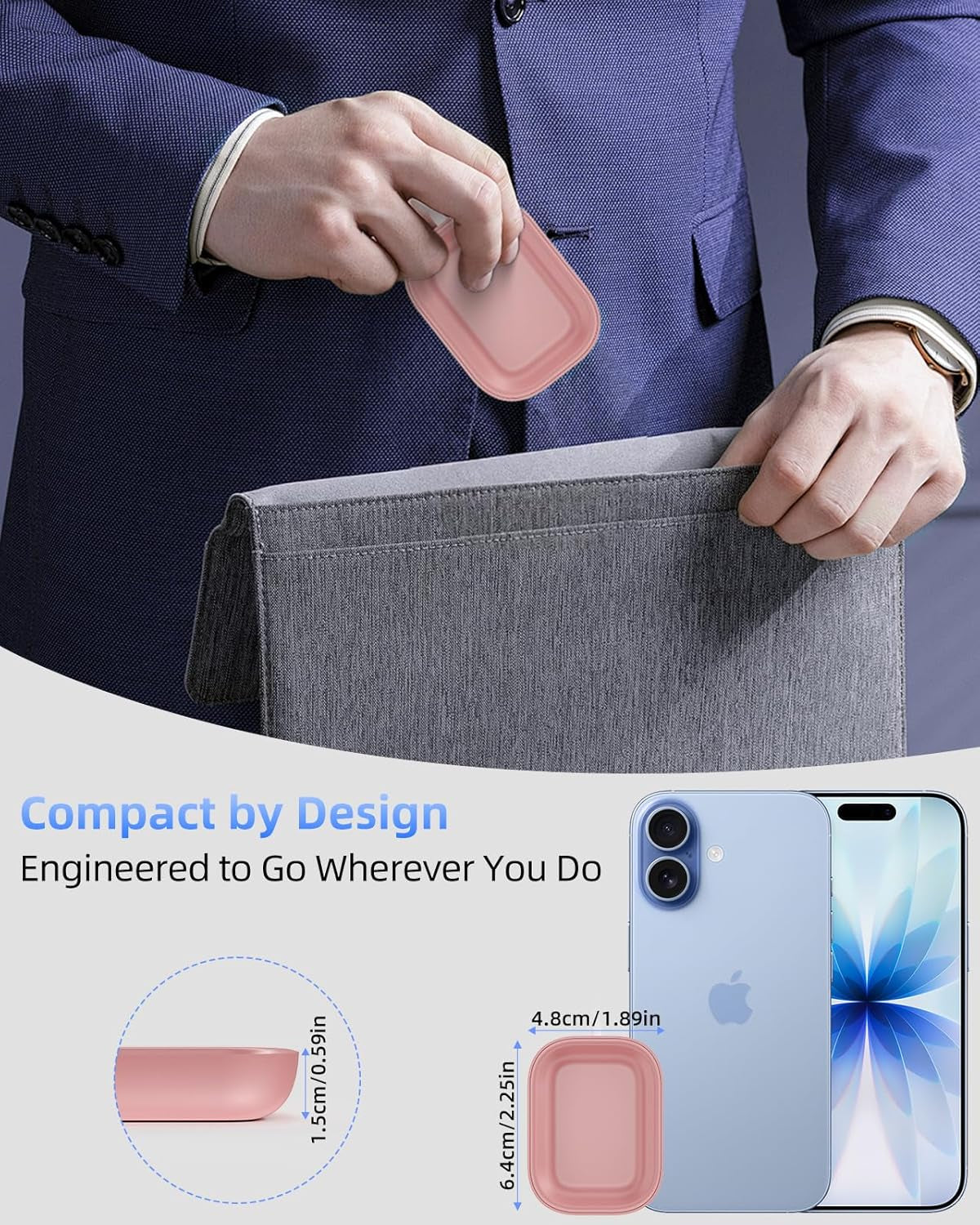 Wireless Charger for AirPods - Compatible with AirPods 4 (ANC), 3rd/2nd Generation, and New AirPods Pro 3 (2025)/2nd Generation - Slim and Compact Design for Travel and Home Office - Pink