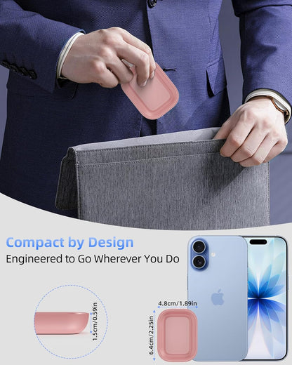 Wireless Charger for AirPods - Compatible with AirPods 4 (ANC), 3rd/2nd Generation, and New AirPods Pro 3 (2025)/2nd Generation - Slim and Compact Design for Travel and Home Office - Pink
