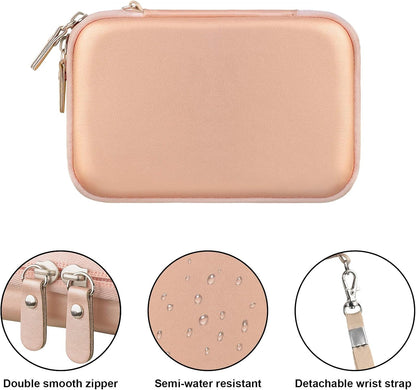 Professional Carrying Case for MacBook Air/Pro Charger, MagSafe/MagSafe 2 Power Adapter, iPhone 16/16 Pro MagSafe Charger, USB-C Hub, Multiport Adapter - Hard EVA Bag in Rose Gold