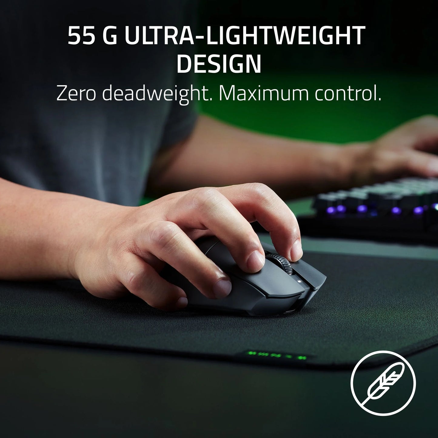 Razer DeathAdder V3 Hyperspeed Wireless Ergonomic Optical Gaming Mouse, 26,000 DPI, Black