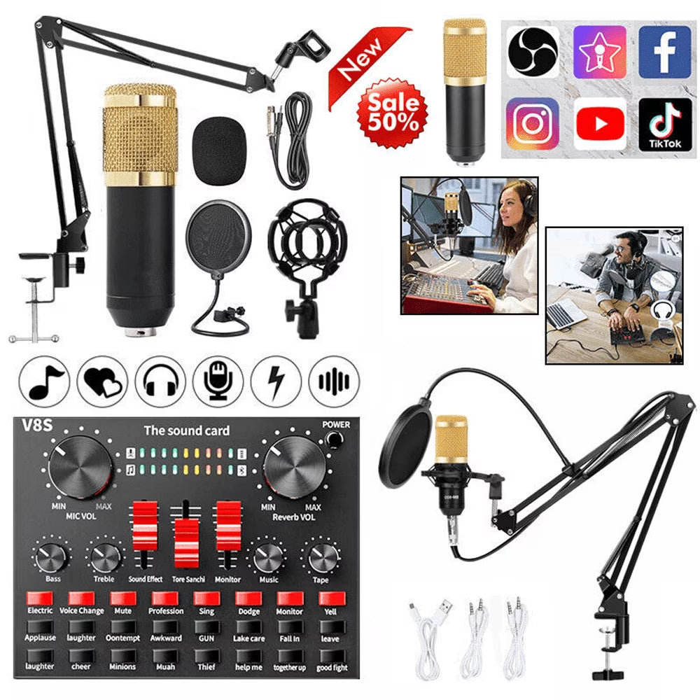 Professional USB Microphone Bundle for Podcasting and Studio Recording, Ideal for Computer Use and Live Streaming