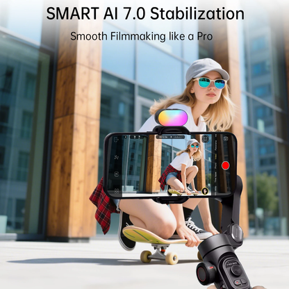 Smart XE Kit Gimbal Stabilizer for Smartphone Iphone Video Recording Magnetic Fill Light 3-Axis Foldable Android Gimble