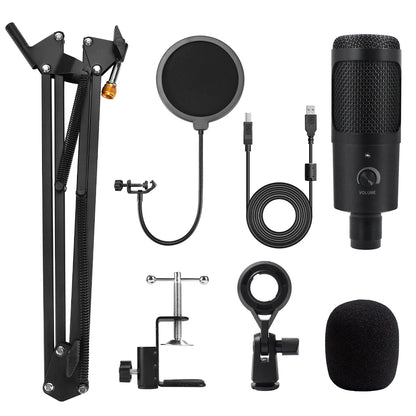 Elevate Your Sound Experience with the Metal USB Condenser Microphone D80 - Perfect for Karaoke, Recording, and Streaming!