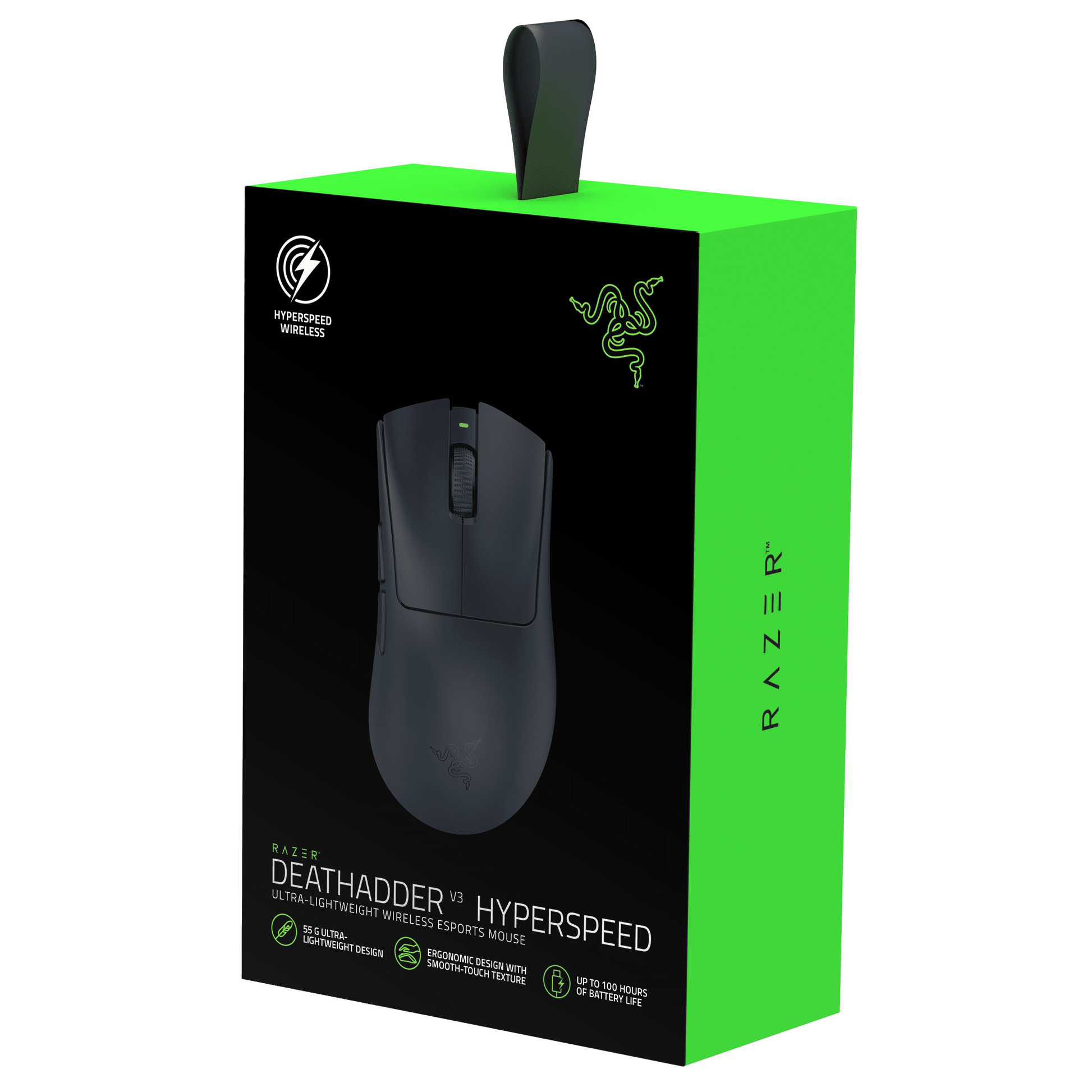 Razer DeathAdder V3 Hyperspeed Wireless Ergonomic Optical Gaming Mouse, 26,000 DPI, Black