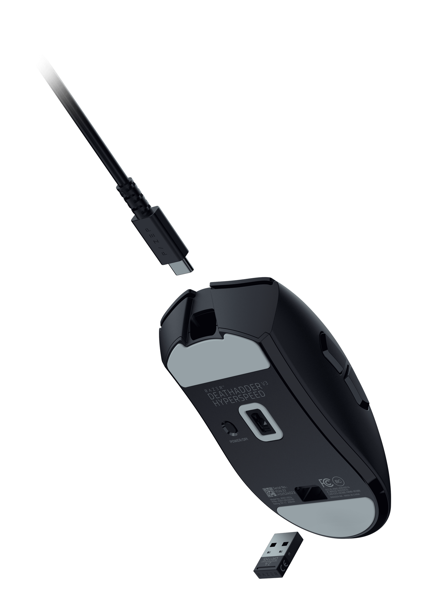Razer DeathAdder V3 Hyperspeed Wireless Ergonomic Optical Gaming Mouse, 26,000 DPI, Black