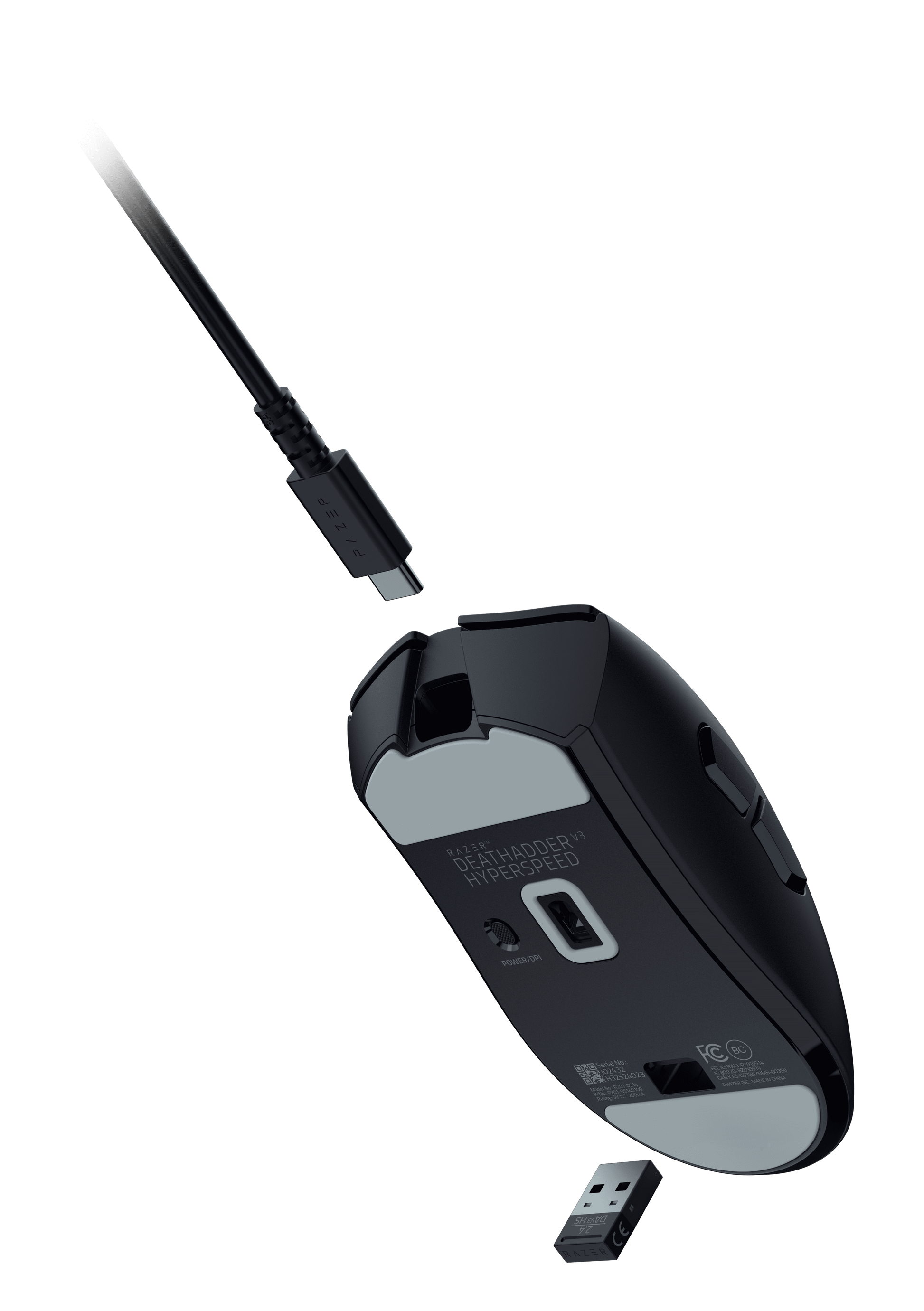 Razer DeathAdder V3 Hyperspeed Wireless Ergonomic Optical Gaming Mouse, 26,000 DPI, Black