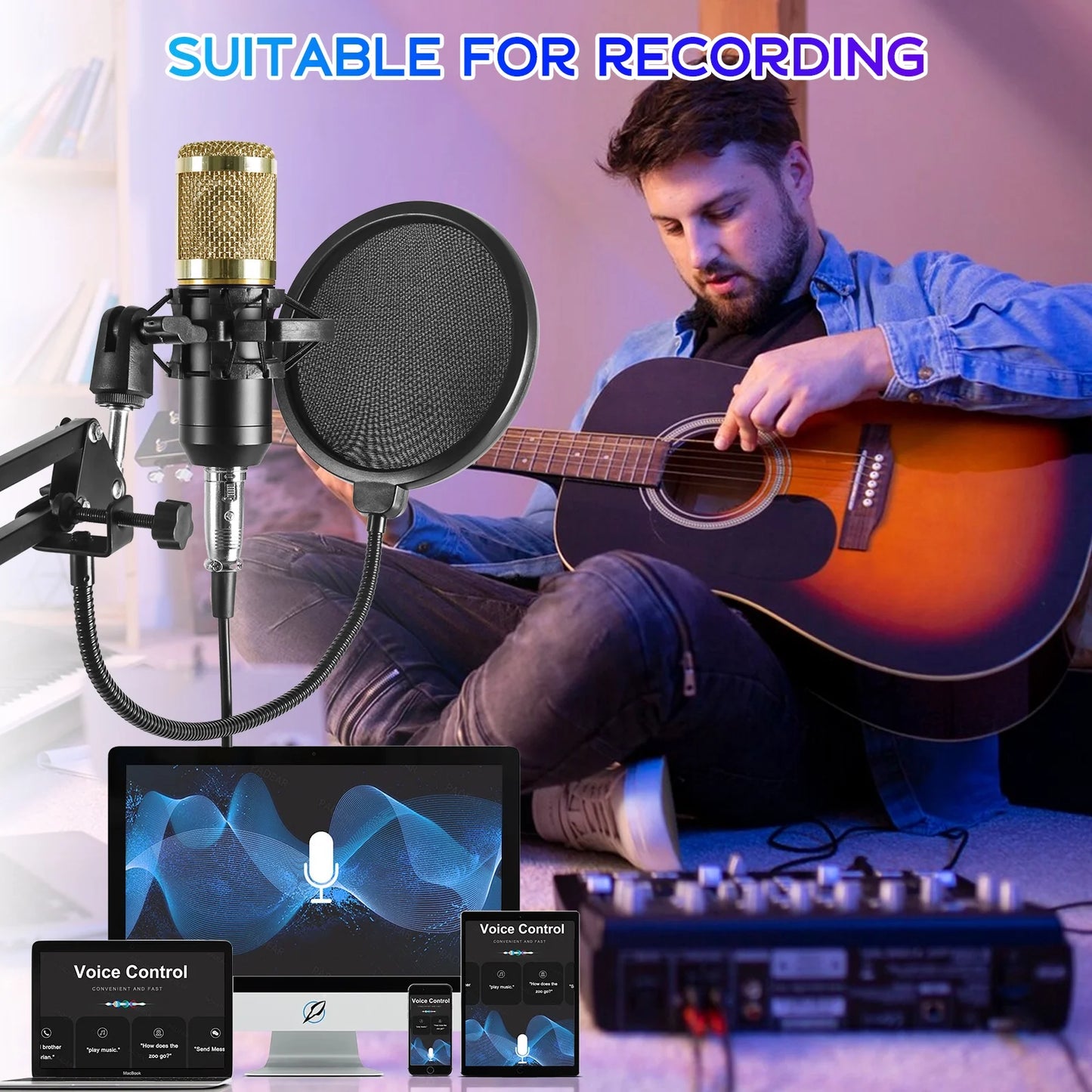 Professional USB Microphone Bundle for Podcasting and Studio Recording, Ideal for Computer Use and Live Streaming