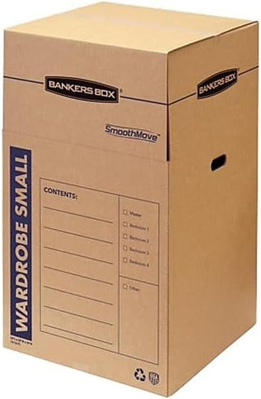 3-Pack Wardrobe Moving Boxes, 20" x 20" x 40" | Efficiently Transport Hanging Clothes while Minimizing Folding, Wrinkles, and Repacking