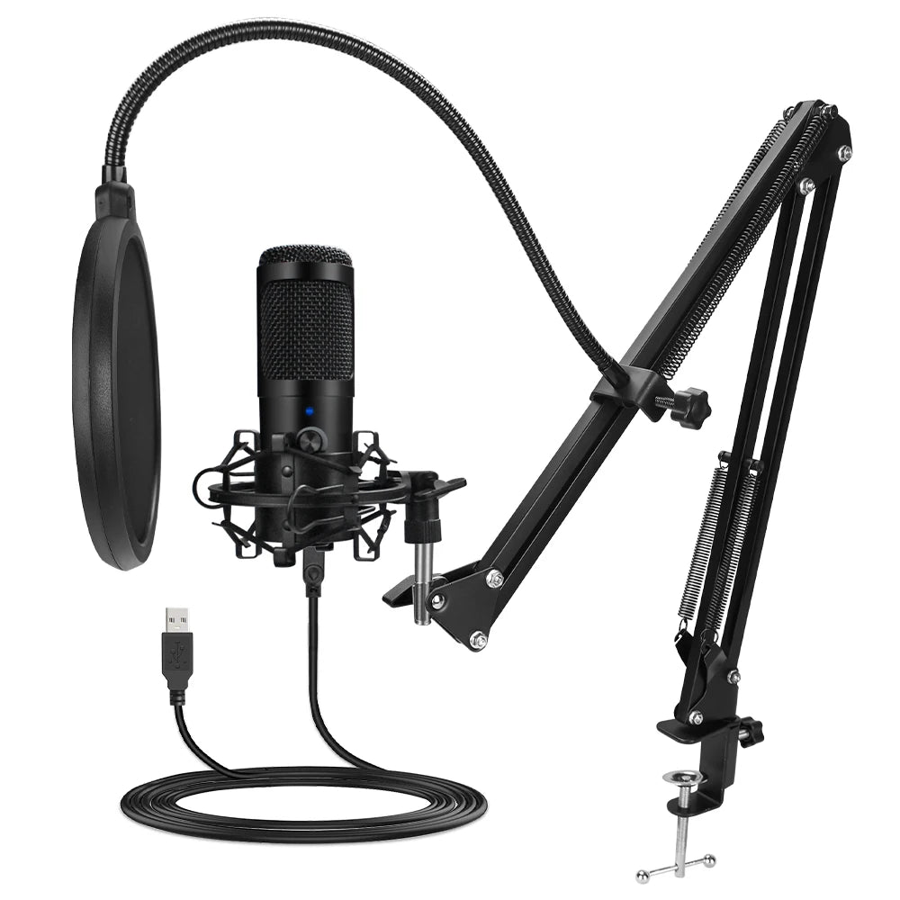 Elevate Your Sound Experience with the Metal USB Condenser Microphone D80 - Perfect for Karaoke, Recording, and Streaming!
