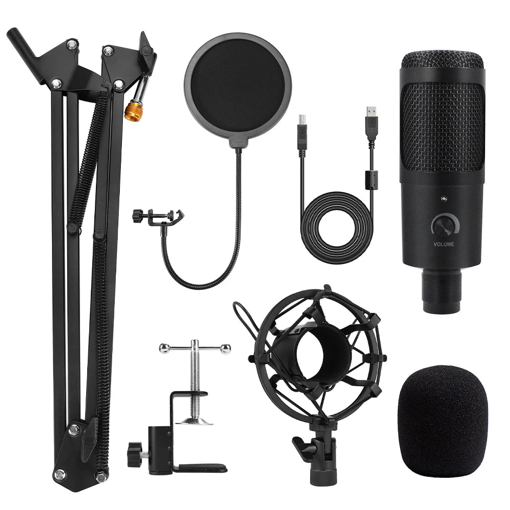 Elevate Your Sound Experience with the Metal USB Condenser Microphone D80 - Perfect for Karaoke, Recording, and Streaming!