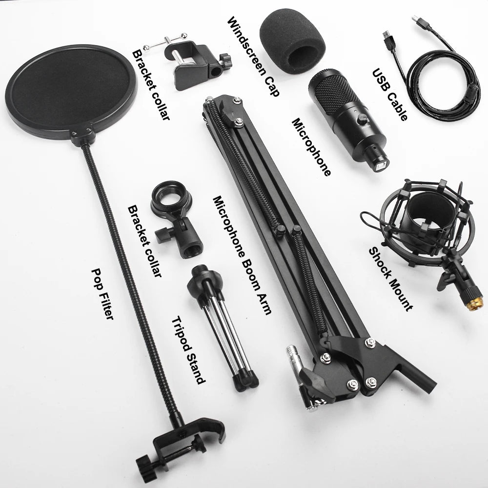 Elevate Your Sound Experience with the Metal USB Condenser Microphone D80 - Perfect for Karaoke, Recording, and Streaming!