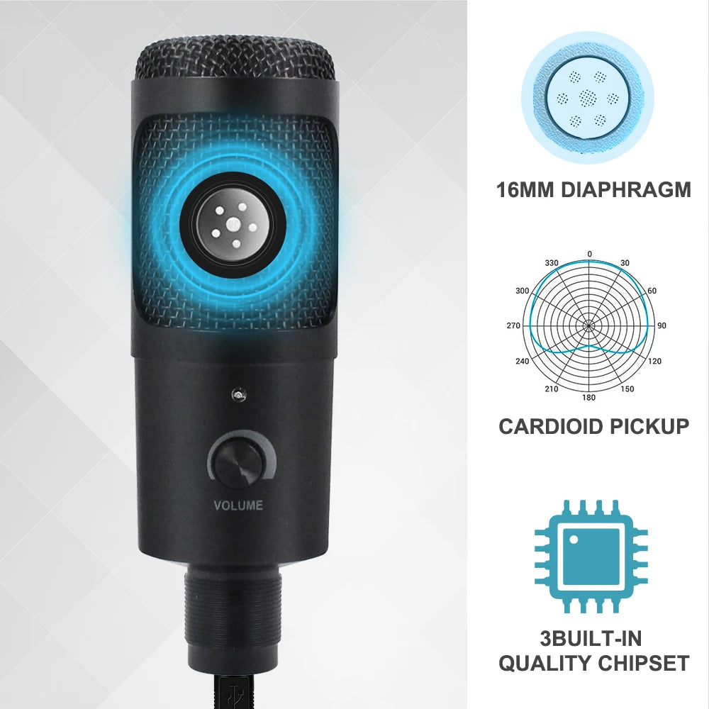 Elevate Your Sound Experience with the Metal USB Condenser Microphone D80 - Perfect for Karaoke, Recording, and Streaming!