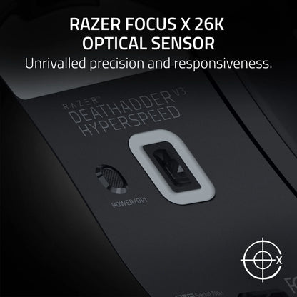 Razer DeathAdder V3 Hyperspeed Wireless Ergonomic Optical Gaming Mouse, 26,000 DPI, Black