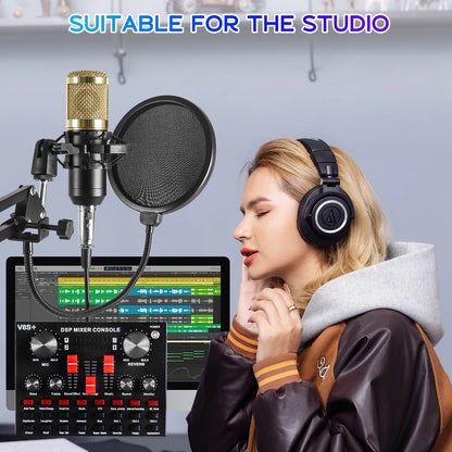 Professional USB Microphone Bundle for Podcasting and Studio Recording, Ideal for Computer Use and Live Streaming